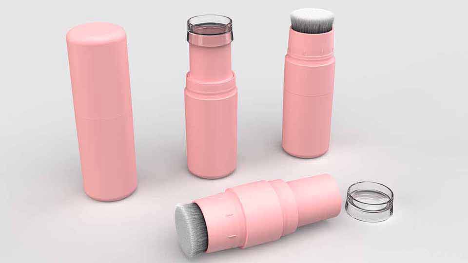 Tiub tongkat serbuk dengan kepala berus Tiub tongkat serbuk dengan kepala berus